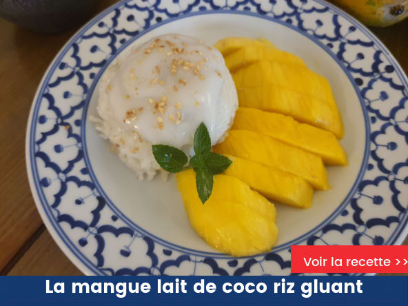 La mangue lait de coco riz gluant